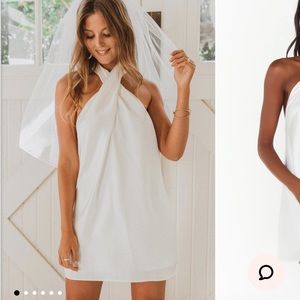Jasmine Halter Mini Dress - Size S Mumu Bridal